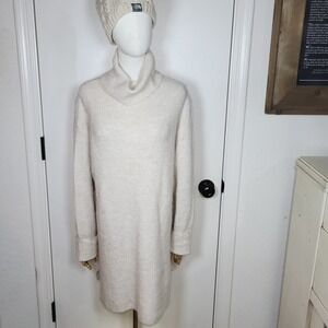 TopShop Tan Cream Funnel Neck Sweater Dress Size 4/6